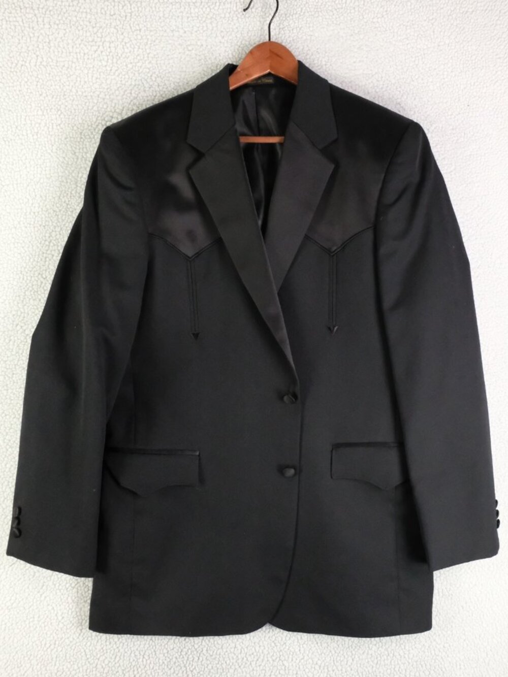 Circle S Blazer Mens 42L Black Two Button Vented Western Formal